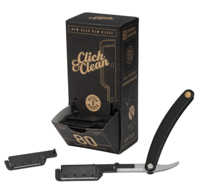 BETTER BARBER BLACK CLICK&CLEAN RAZOR "GUARDED"HANDLE